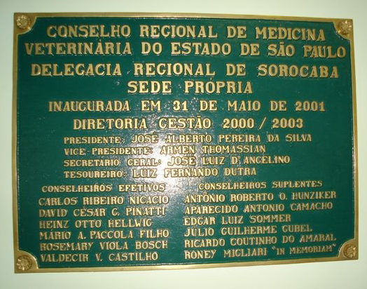 Placa de Bronze Fundido